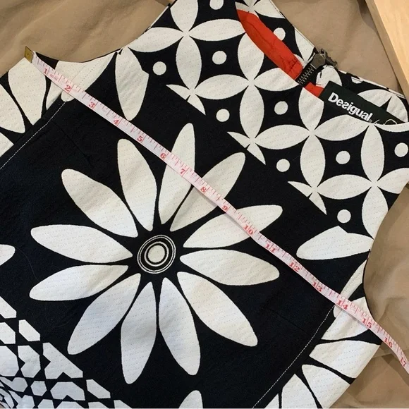 Desigual Geometric Floral A-Line Shift Dress - Picture 12 of 13